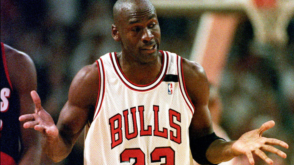 Michael Jordan's expression after a flow moment