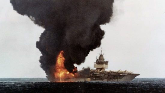 There I stood on the burning deck