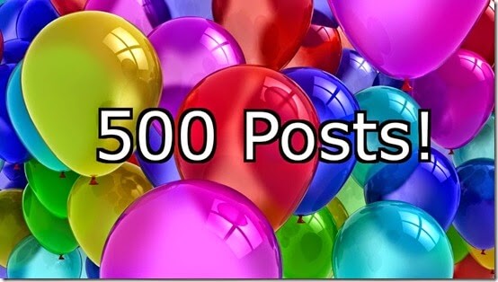 Marking small occasions – 500 posts