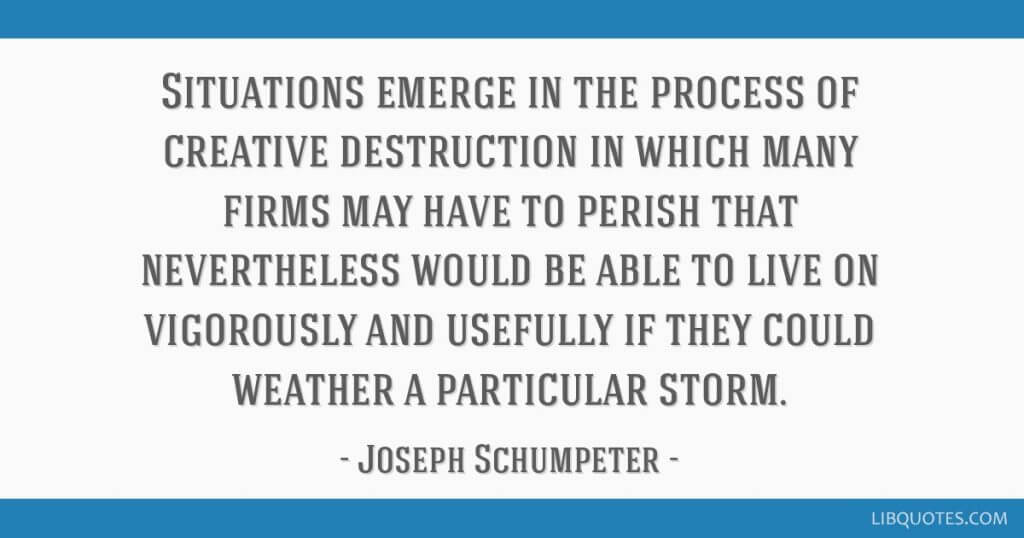 Creative Destruction quote Joseph Schumpeter