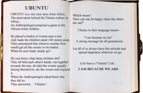 Ubuntu – I am because we are