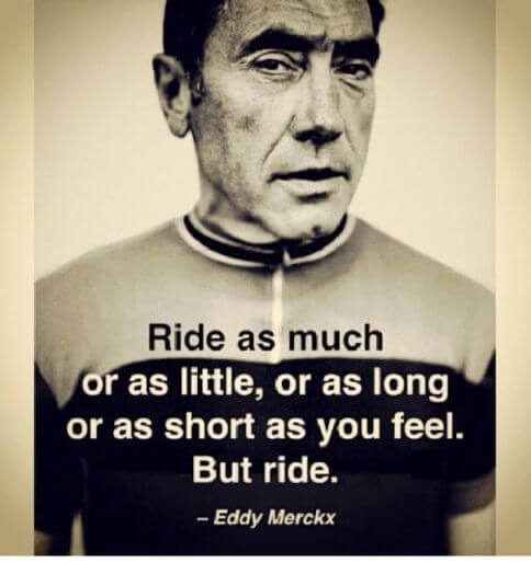 Ride as much or as little or as long or as short as you feel. But ride.