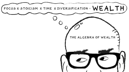 The algebra of wealth: Focus x Stoicism x Time x Diversification = Wealth