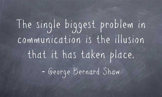 the single biggest problem in communication is the illusion that it has taken place reflection