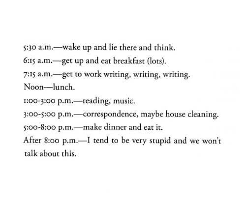 work schedule