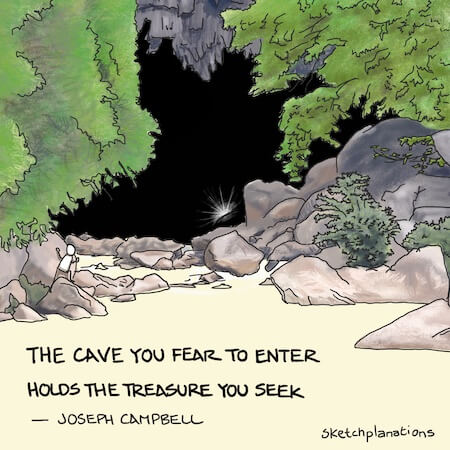 The cave you fear to enter holds the treasures you seek