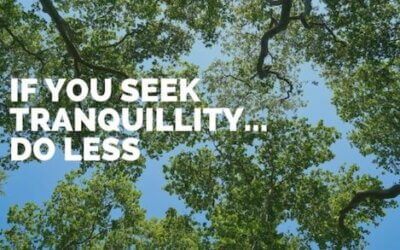 If you seek tranquillity, do less