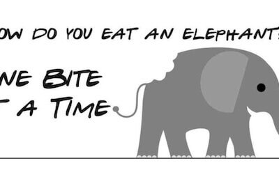How do you eat an elephant?