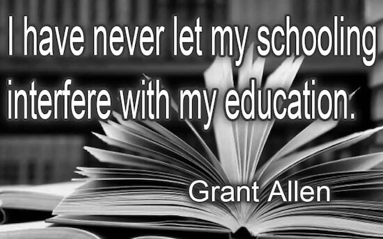 I have never let my schooling interfere with my education - Grant Allen