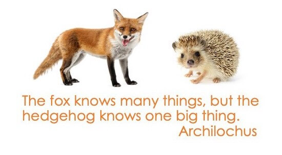 The fox knows many things, but the hedgehog knows one big thing.