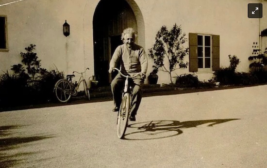 Einstein on a bicycle